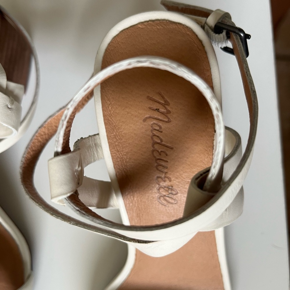 Madewell Elegant off White Block Heel Sandals size 7 - Picture 13 of 14